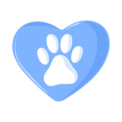 Wall Mural - paw in heart