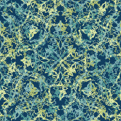 Poster - Seamless fractal pattern in vector format for printed fabrics or any other purposes. Every object is grouped base on color so the pattern is editable, tileable and easy to use.