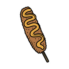 Sticker - corn dog food minimalist