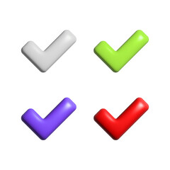 Wall Mural - checkmark, list, tick, select 3d icon