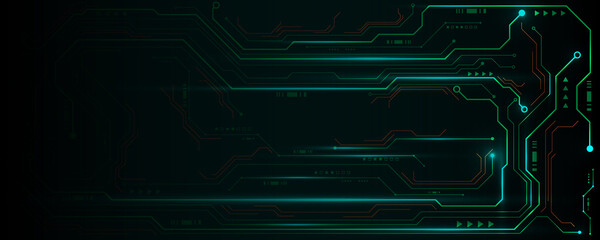 Wall Mural - high tech circuit board background image