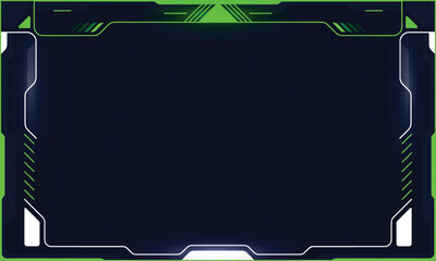 Poster - Abstract futuristic background of glowing technology sci fi frame hud ui