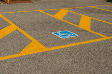 Parking space reserved for disabled people