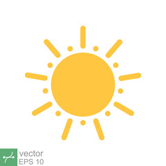 Wall Mural - Sun icon. Simple flat style. Nature logo, contemporary, sunset, summer concept. Vector illustration isolated on white background. EPS 10.