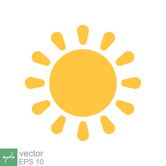 Wall Mural - Sun icon. Simple flat style. Nature logo, contemporary, sunset, summer concept. Vector illustration isolated on white background. EPS 10.