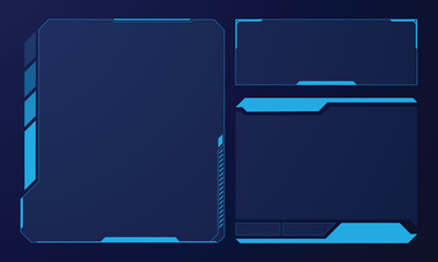 Hud frames futuristic text box border frame scifi digital screen hologram panel vector