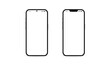 © Inactive - Smartphones have blank screens in different styles. Vector illustration.