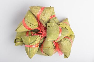 ba zhang steamed in a steamer Chinese national food bamboo leaves background