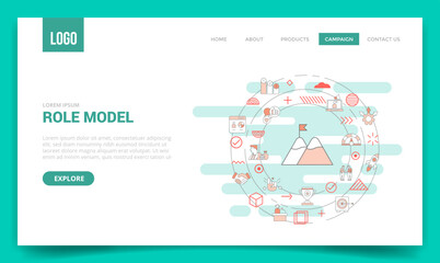 Wall Mural - role model concept with circle icon for website template or landing page homepage