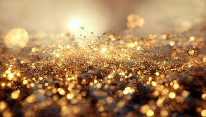 Wall Mural - Sparkly shiny golden Christmas background