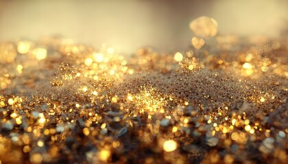 Wall Mural - Sparkly shiny golden Christmas background