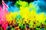 colorful holi paint powder explosion festival background