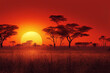 © Melinda Nagy - amazing red  sunset in the savannah