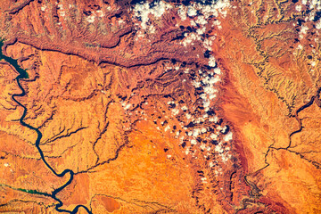 Wall Mural - land features and details over the usa. beauty in nature. digital enhancement. elements by nasa