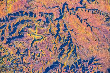 Wall Mural - land features and details over the usa. beauty in nature. digital enhancement. elements by nasa