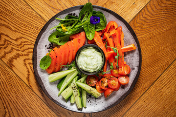 Wall Mural - organic vegetable on the wooden background