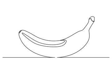Wall Mural - continuous lines banana fruit one line abstract