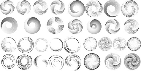 Wall Mural - design elements with circular halftone dots. vector rotating dotted circles design . half tones coll