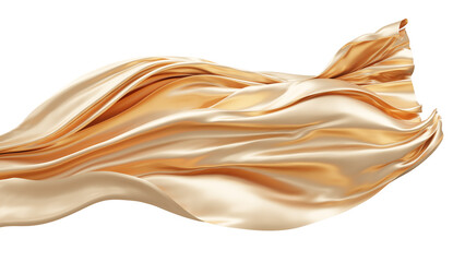 Wall Mural - Gold cloth flying in the wind isolated on white background 3D render