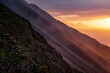 Sunset at Stromboli volcano island in Sicily region