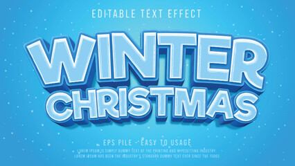 Canvas Print - Winter christmas 3d editable text effect 