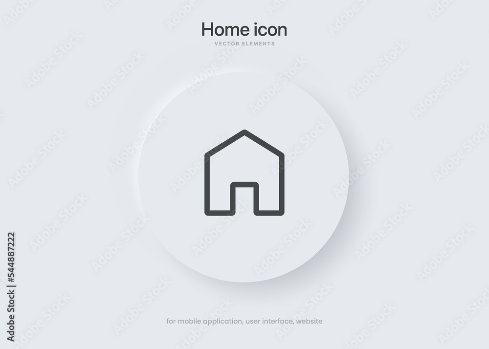 Minimal modern home, homepage, base, main page, house push button icon ...
