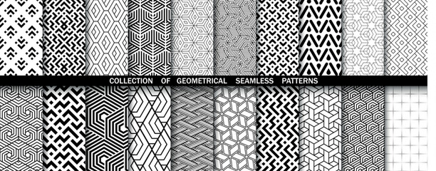 Abstract geometric pattern. A seamless vector background. White and black ornament. Graphic modern pattern. Simple lattice graphic design