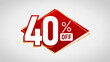 40% off, Forty percent off