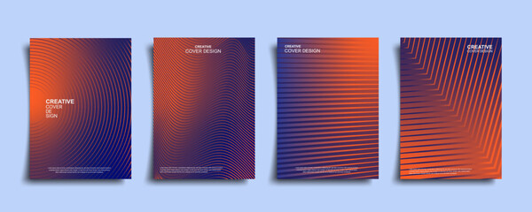 Wall Mural - Creative color gradient covers design. Colorful halftone gradients, vector, abstract, trendy line graphic design. Future geometric patterns. Eps10 vector.