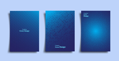 Wall Mural - Creative covers design. Halftone dots colorful gradient design. Future geometric patterns, vector, abstract. Eps10 vector set.
