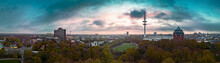 Hamburg Heinrich Herz Tum Panorama Sunrise With Clouds