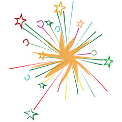 Poster - Firework Colored Sketchy Vector Icon