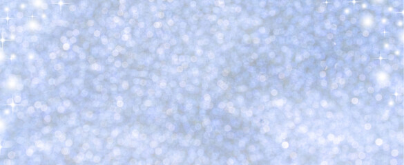 Wall Mural - abstract blur beautiful glowing blue color gradient background with shining falling snowflakes cryst