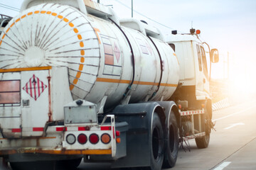 Poster - Trucks transporting dangerous chemical on the road