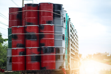 Wall Mural - Trucks transporting dangerous chemical on the road