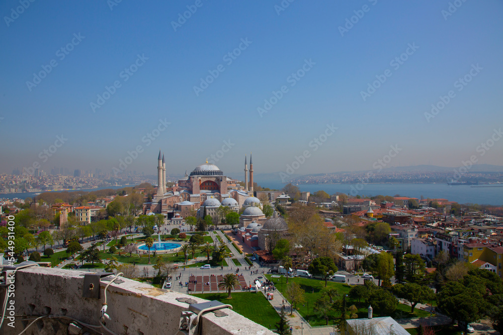 Aerial photos of Hagia Sophia and Istanbul view Stock Photo | Adobe Stock