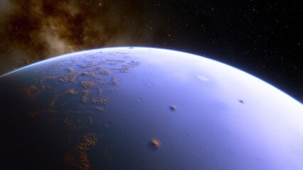 Planets and galaxy, science fiction wallpaper. Beauty of deep space. Billions of galaxy in the universe Cosmic art background 3d render
