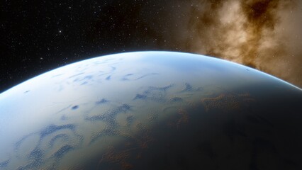 Planets and galaxy, science fiction wallpaper. Beauty of deep space. Billions of galaxy in the universe Cosmic art background 3d render
