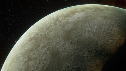 Planets and galaxy, science fiction wallpaper. Beauty of deep space. Billions of galaxy in the universe Cosmic art background 3d render

