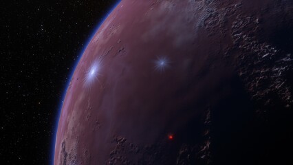 Planets and galaxy, science fiction wallpaper. Beauty of deep space. Billions of galaxy in the universe Cosmic art background 3d render
