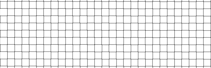 Wall Mural - Net texture pattern on white background. Net texture pattern for backdrop and wallpaper. Realistic net pattern with black squares. Geometric background, vector illustration