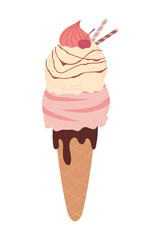 Wall Mural - ice cream with fruit