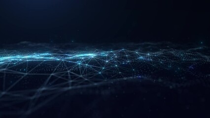 Abstract digital background. Computer code. Data networks. Concept of digital communication. Big data visualization. 3D rendering. 4k animation.