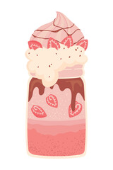 Poster - milkshake with strawberries