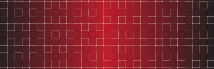 Wall Mural - Net texture pattern on red gradient background. Net texture pattern for backdrop and wallpaper. Realistic net pattern with white squares. Geometric background, vector illustration