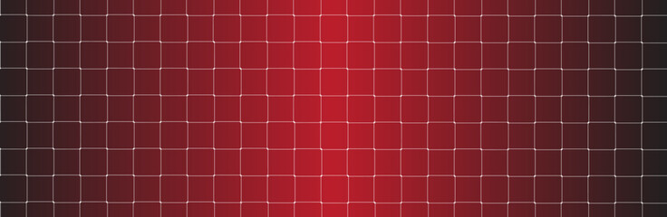 Wall Mural - Net texture pattern on red gradient background. Net texture pattern for backdrop and wallpaper. Realistic net pattern with white squares. Geometric background, vector illustration
