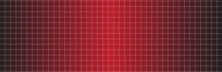Wall Mural - Net texture pattern on red gradient background. Net texture pattern for backdrop and wallpaper. Realistic net pattern with white squares. Geometric background, vector illustration