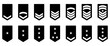 Army Rank Black Silhouette Icon. Military Badge Insignia Symbol. Chevron Star and Stripes Logo. Soldier Sergeant, Major, Officer, General, Lieutenant, Colonel Emblem. Isolated Vector Illustration