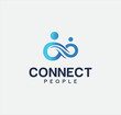 People connect logo community or family teamwork design Vector 