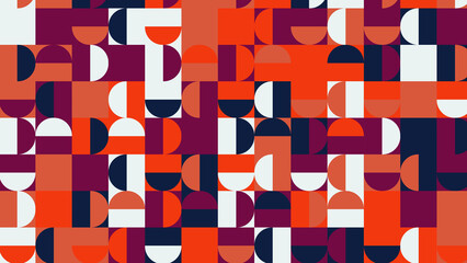 Wall Mural - blue and orange geometric pattern, wallpaper for tile, banner, tableclothe